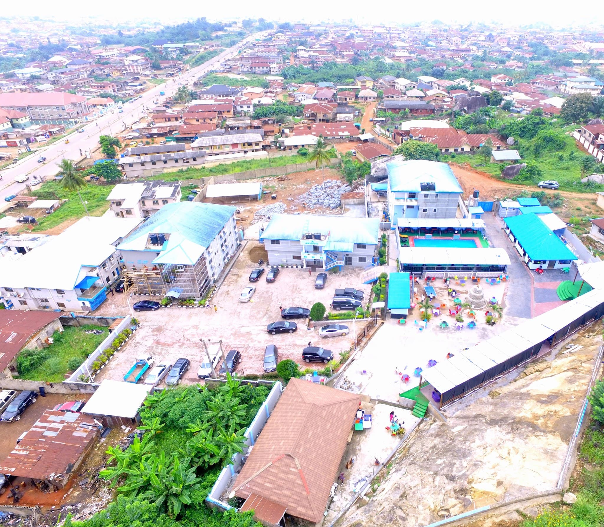Aerial view of Akiavic Blue Roof Hotel